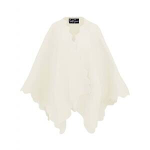 NEW LESLEY EVERS women's portia scalloped cape in ivory